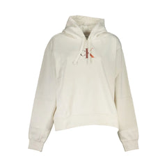 Calvin Klein Chic White Fleece Hooded Sweatshirt - XL