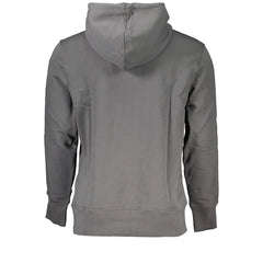 Calvin Klein Elegant Gray Hooded Sweatshirt - Hoodies