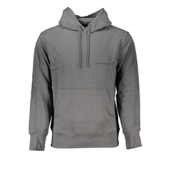 Calvin Klein Elegant Gray Hooded Sweatshirt - Hoodies