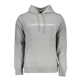 Calvin Klein ’Gray Cotton Men Sweater with Hood and Central Pocket’ - Hoodies