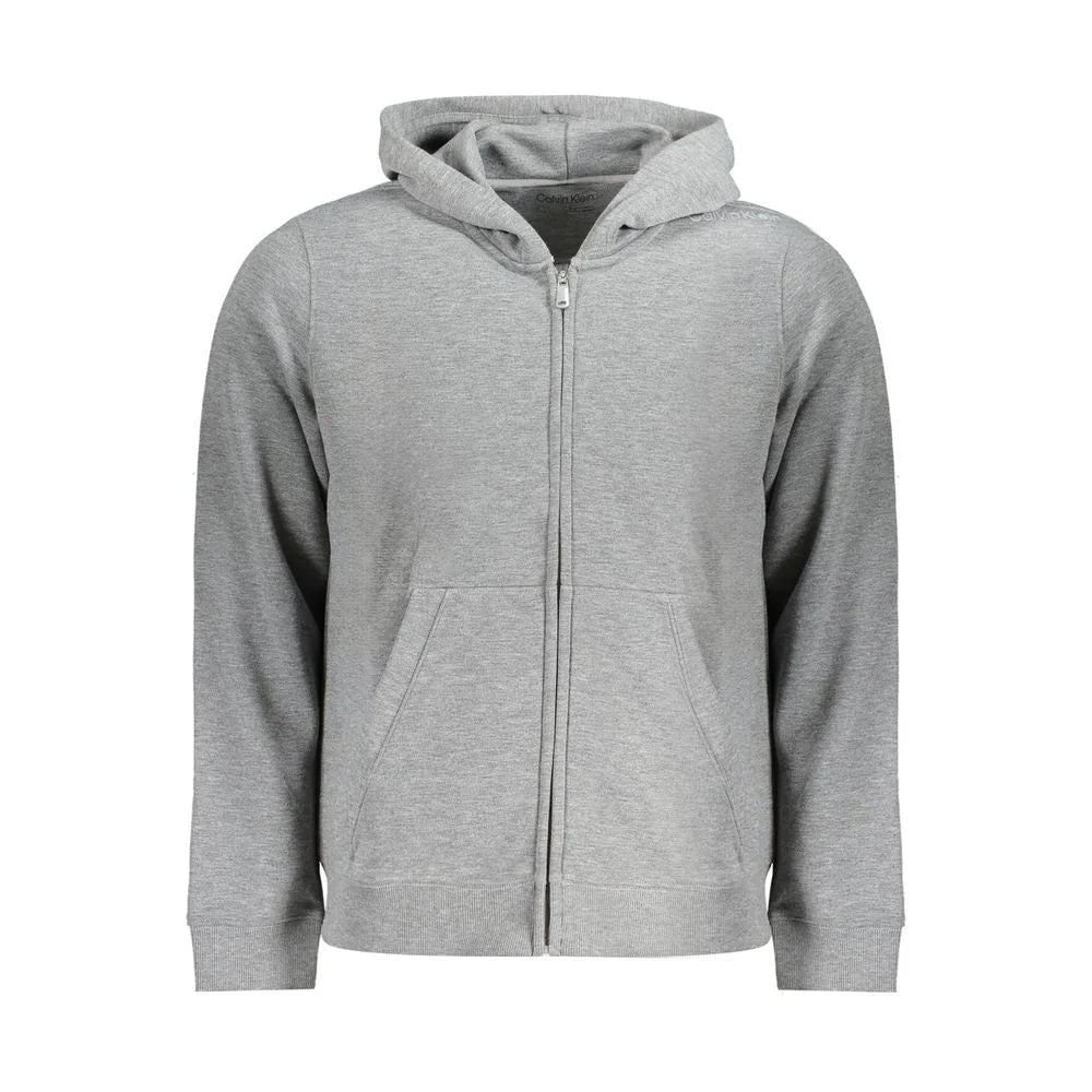 Calvin Klein Gray Recycled Polyester Men Hoodie - S