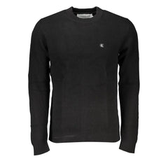 Calvin Klein Sleek Black Crew Neck Sweater with Logo - XL