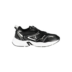 Calvin Klein Sleek Black Lace-Up Sneakers with Contrast Details - Sneakers