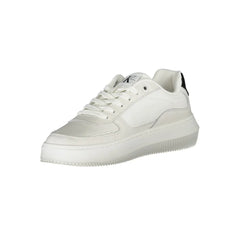 Calvin Klein Sleek White Lace-Up Sneakers with Contrast Details - Sneakers