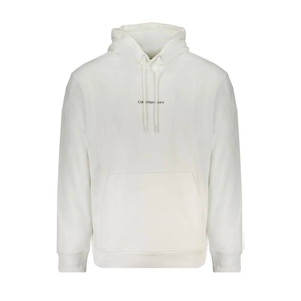 Calvin Klein White Cotton Men Sweater with Hood - Hoodies