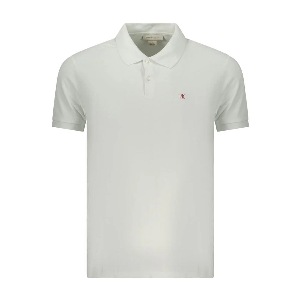 Calvin Klein White Cotton Polo Shirt