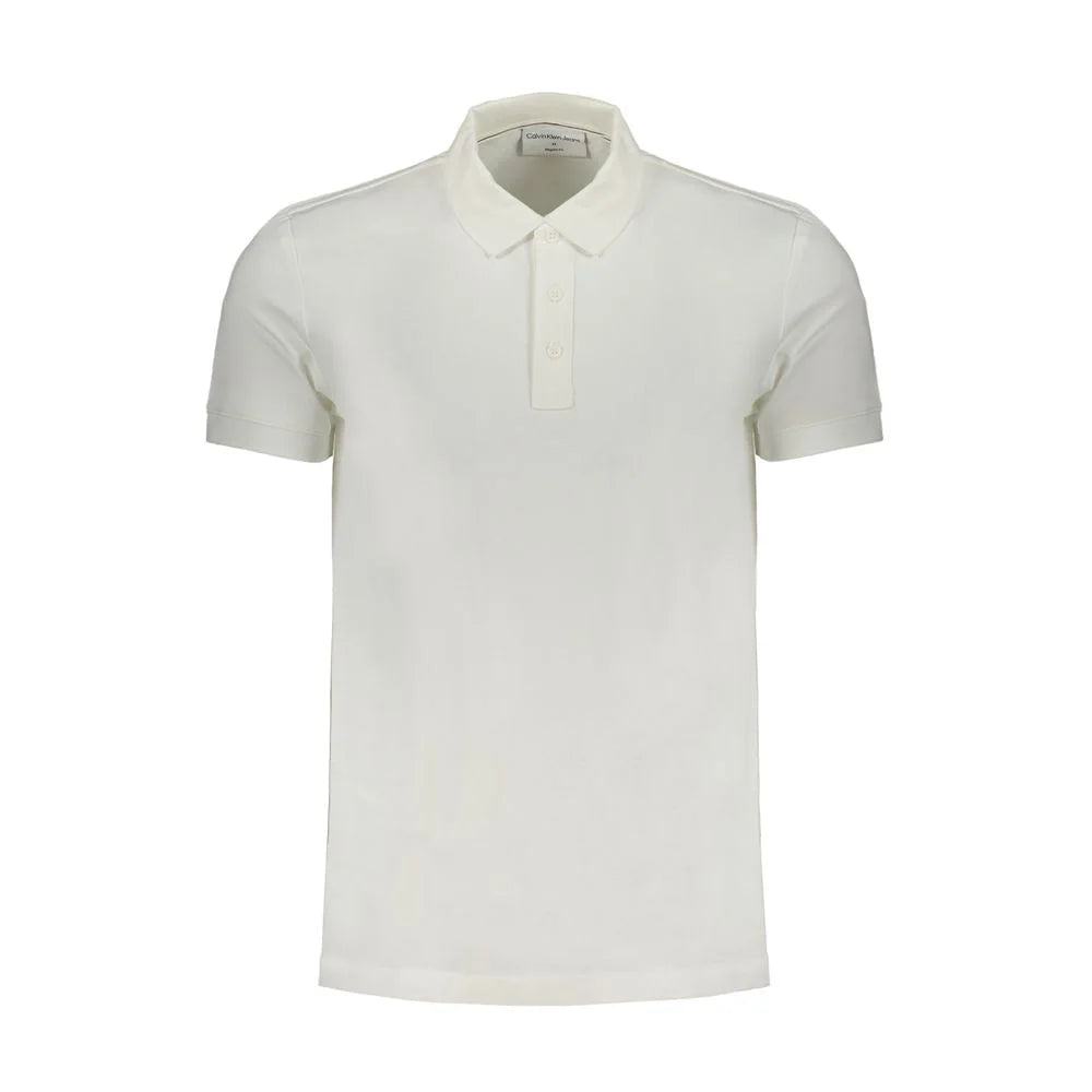 Calvin Klein White Cotton Polo Shirt - Polos