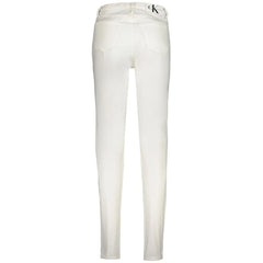 Calvin Klein White Cotton Women Jeans - W25 | L32 - Jeans