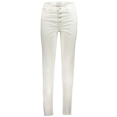 Calvin Klein White Cotton Women Jeans - W25 | L32 - Jeans