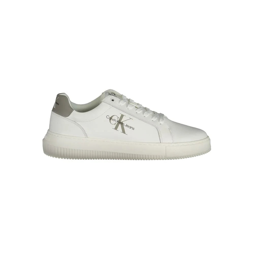 Calvin Klein White Leather Men Sneaker - Sneakers