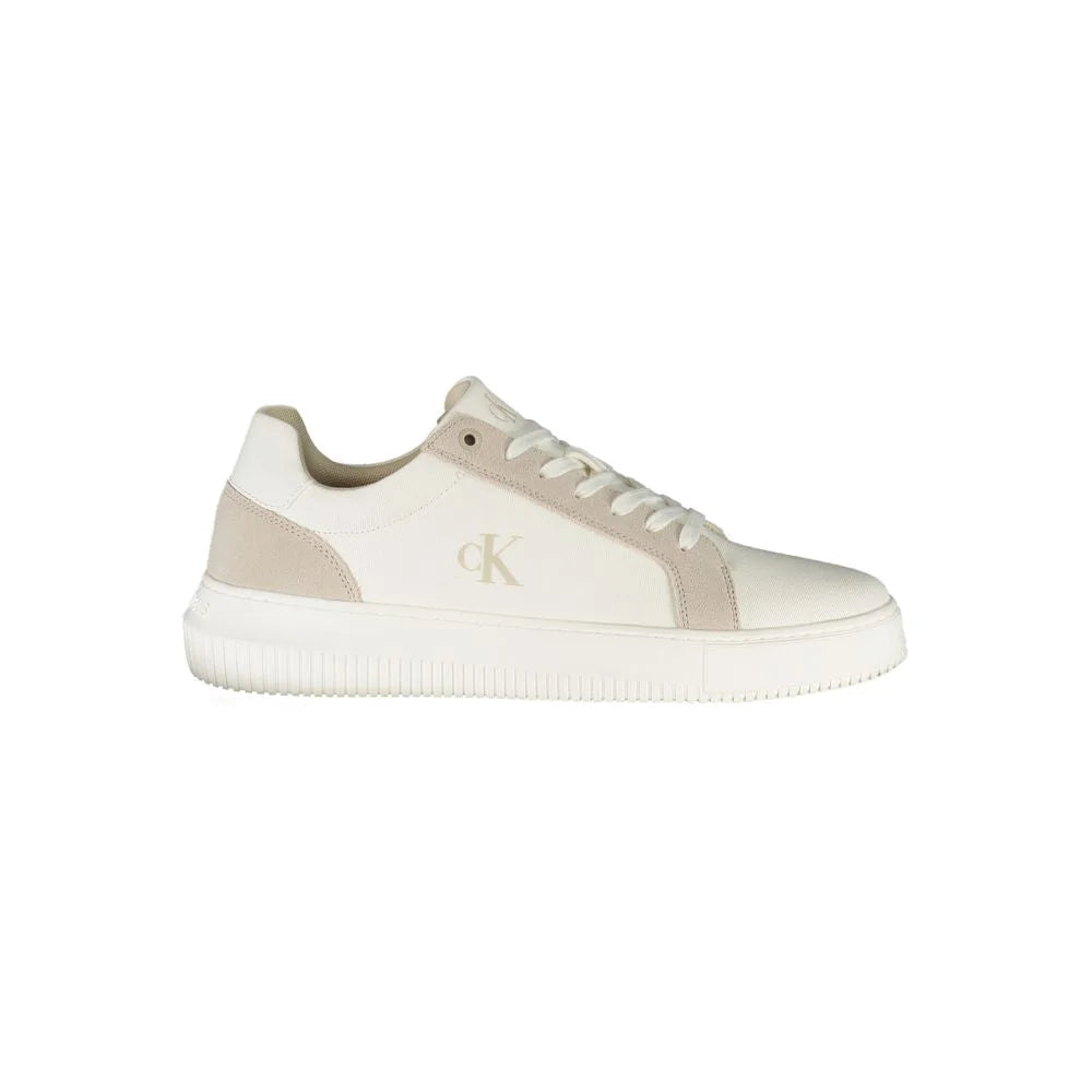 Calvin Klein White Leather Men Sneaker - Sneakers