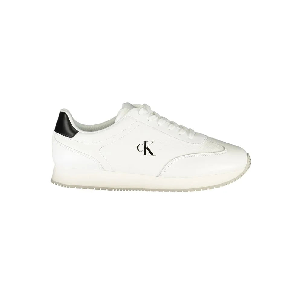 Calvin Klein White Leather Men Sneaker - Sneakers