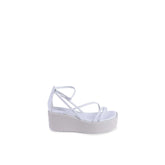 Calvin Klein White Leather Platform Sandals