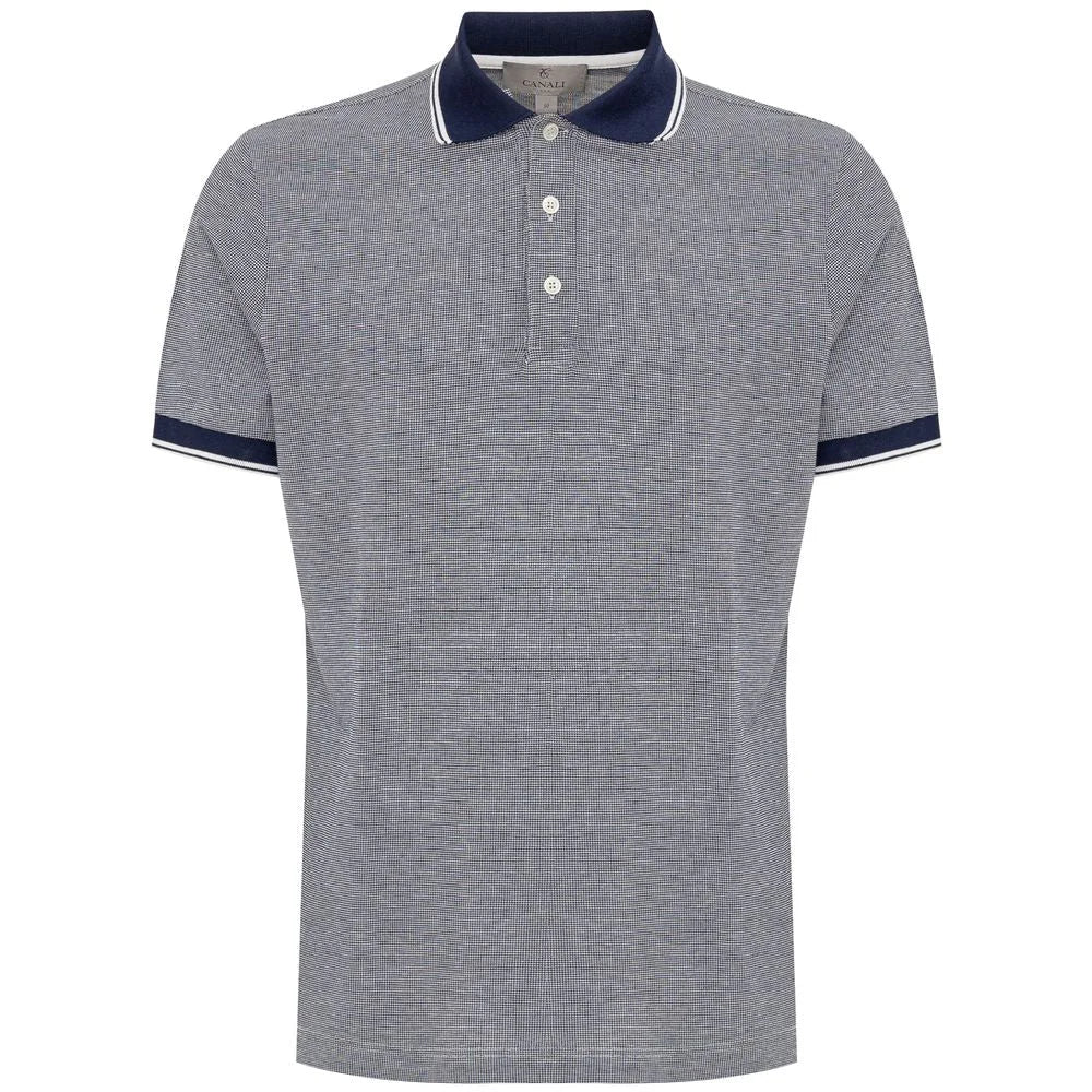 Canali Blue Cotton Polo Shirt - IT50 | L - Polos