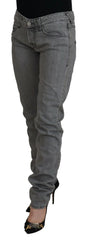 Care Label Gray Washed Cotton Skinny Women Casual Denim Jeans - W28 - Jeans