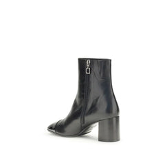 Carel Paris Black Calf Leather Bos Taurus Ankle Boots - EU40/US10