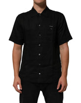 Carhartt Wip Black Linen Collared Short Sleeve Polo Shirt - IT38 | XS