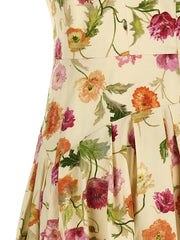 Carolina Herrera Beige Cotton Midi Dress - 8