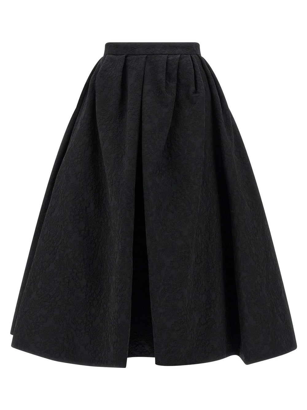 Carolina Herrera Black Cotton Midi Skirt - 6