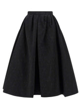 Carolina Herrera Black Cotton Midi Skirt - 6