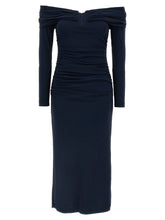 Carolina Herrera Blue Marabou Midi Dress - S
