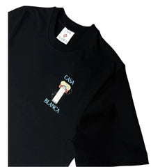 Casablanca Black Cotton T-Shirt - L
