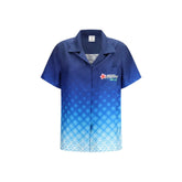 Casablanca Blue Silk Polo Shirt