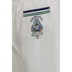 Casablanca White Silk Bermuda Shorts - M