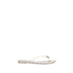 Casadei Gold Polyurethane Flat Sandals