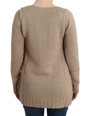 Cavalli Beige knitted wool sweater - Sweaters