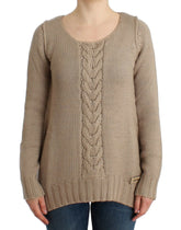 Cavalli Beige knitted wool sweater - Sweaters