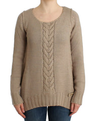 Cavalli Beige knitted wool sweater - Sweaters