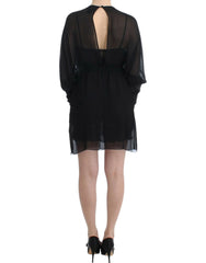 Cavalli Black long sleeve silk dress - IT40|S - Dresses