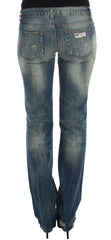 Cavalli Blue Cotton Low Waist Jeans - W26 - Jeans