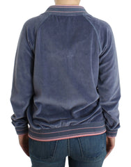 Cavalli Blue velvet zipup sweater - Cardigans