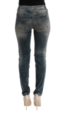 Cavalli Blue Wash Cotton Blend Slim Fit Jeans - W26 - Jeans