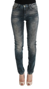 Cavalli Blue Wash Cotton Blend Slim Fit Jeans - W26 - Jeans