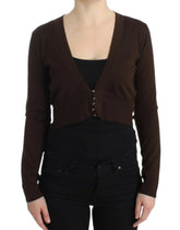Cavalli Brown cropped wool cardigan - Cardigans