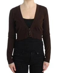 Cavalli Brown cropped wool cardigan - Cardigans