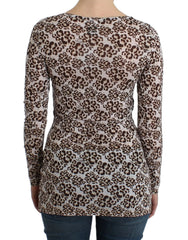 Cavalli Brown longsleeved lace top - IT44|L - Blouses