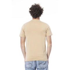 Cavalli Class Beige Cotton Men T-Shirt - T-Shirts