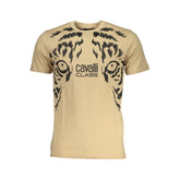 Cavalli Class Beige Cotton T-Shirt - T-Shirts
