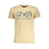 Cavalli Class Beige Cotton T-Shirt - T-Shirts