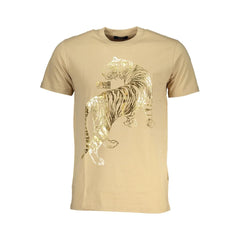 Cavalli Class Beige Cotton T-Shirt - T-Shirts