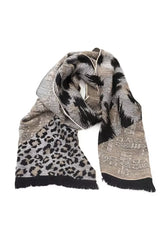 Cavalli Class Beige Wool Men Scarf - Scarves & Shawls