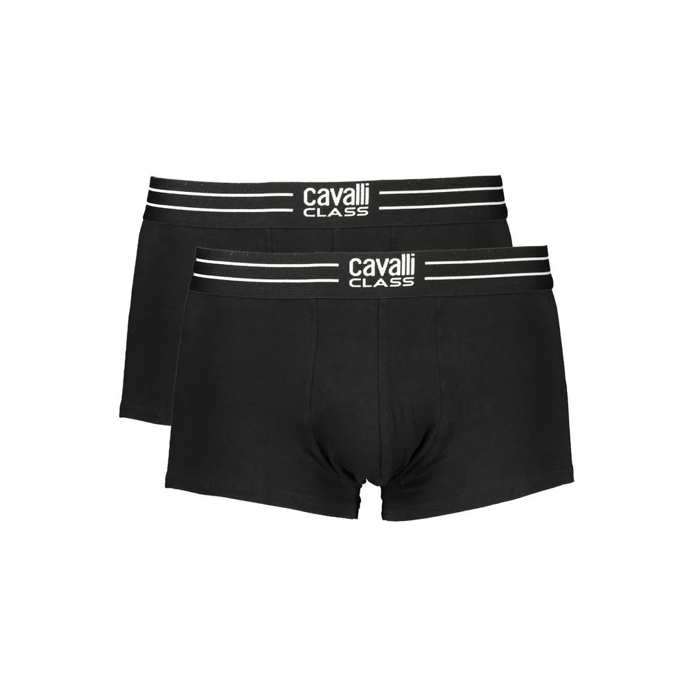 Cavalli Class Black Cotton Men Boxer - Boxer Briefs