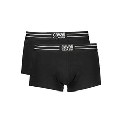 Cavalli Class Black Cotton Men Boxer - Boxer Briefs