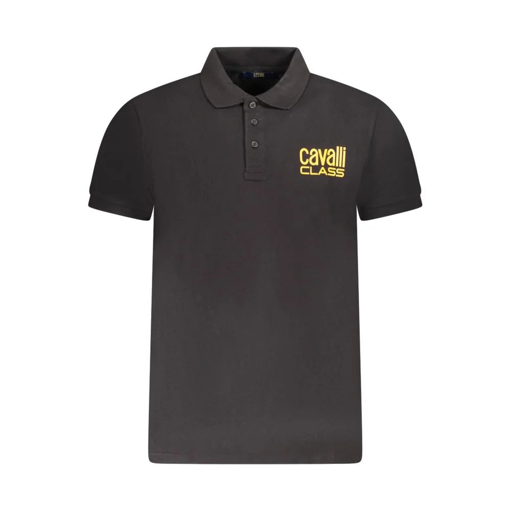 Cavalli Class Black Cotton Men Polo Shirt - M - Polos
