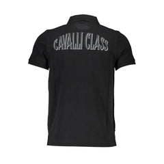 Cavalli Class Black Cotton Men Polo Shirt - M - Polos