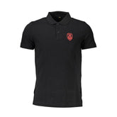 Cavalli Class Black Cotton Men Polo Shirt - Polos